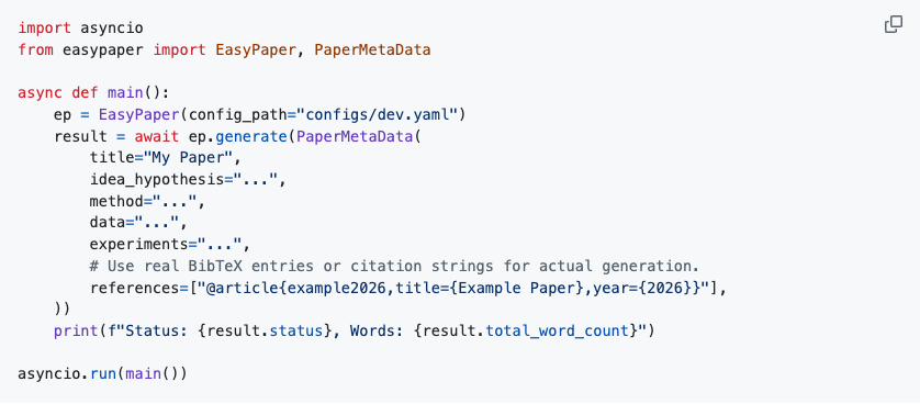 SDK documentation for EasyPaper